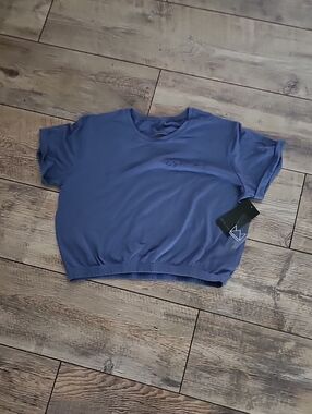 Royal Change Relaxed Cropped Tee in Dusty Blue